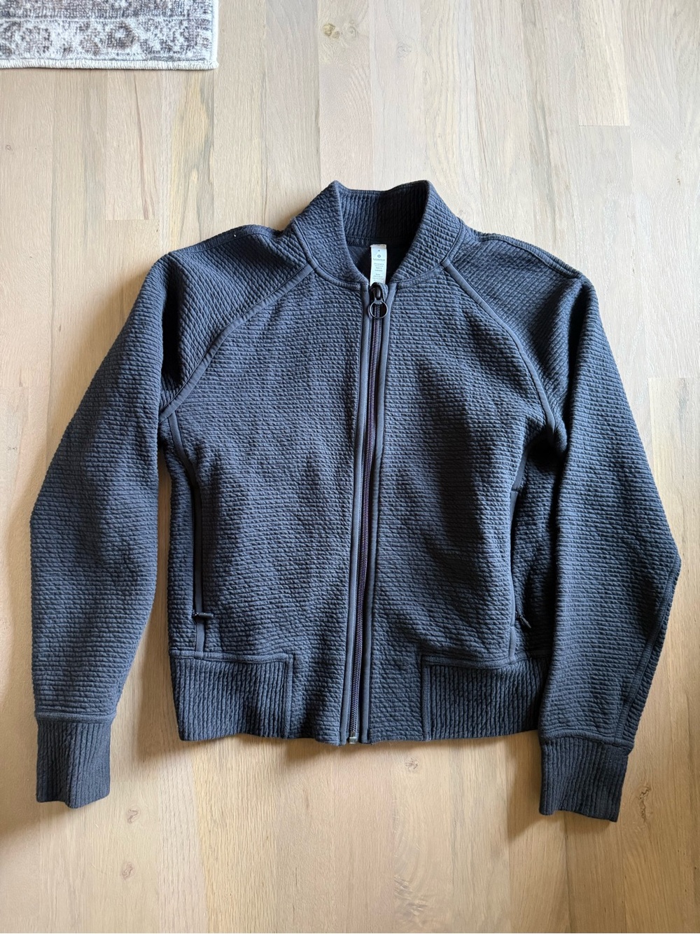 Lululemon black Zip-Up Textured Sweater Jacket